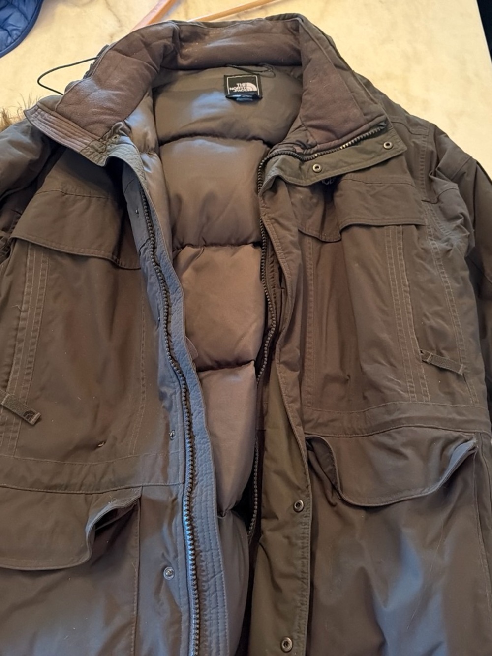 The North Face Men’s Brown Quilted Puffer Parka Jacket